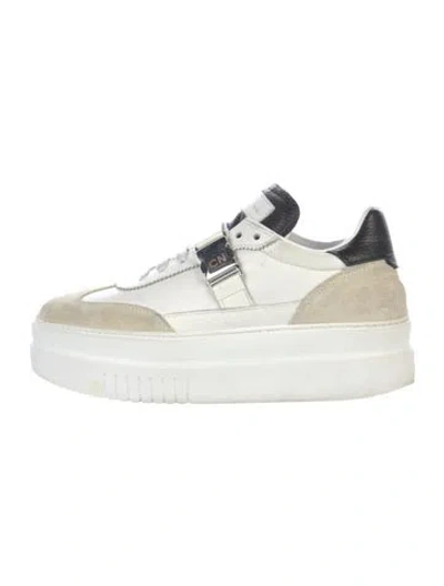 Pre-owned Costume National Leather Sneakers In White
