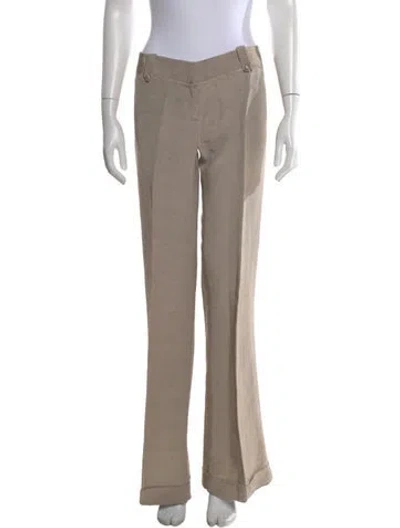 Pre-owned Costume National Linen Flared Pants In Neutral