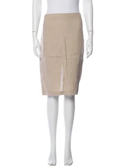 Pre-owned Costume National Linen Knee-length Skirt In Neutral