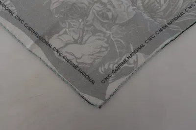 Costume National Logo-print Cotton Scarf In Gray
