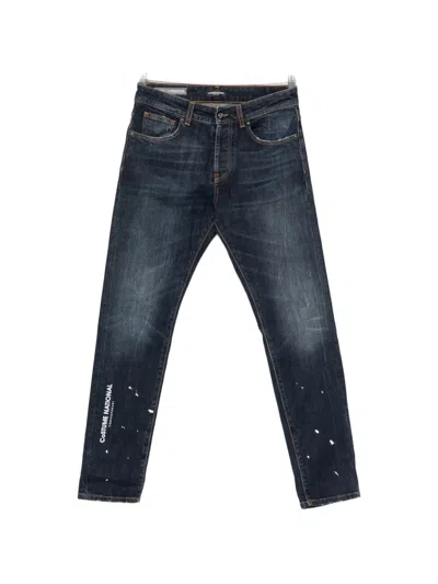 Costume National Logo-print Jeans In Blue