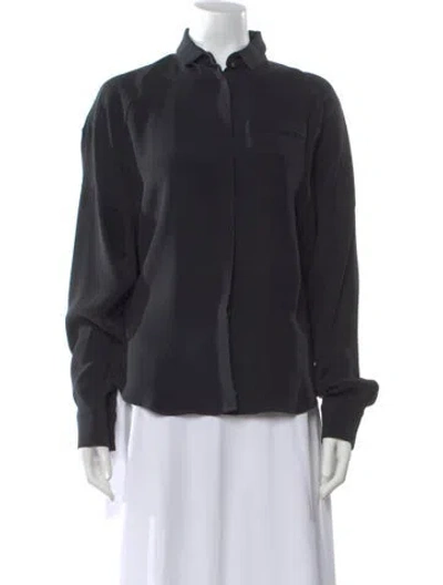 Pre-owned Costume National Long Sleeve Button-up Top In Black