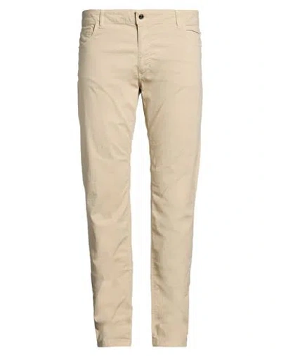 Costume National Man Pants Beige Size 40 Cotton, Elastane