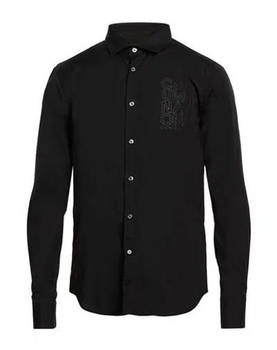 Costume National Man Shirt Black Size 38 Cotton, Elastane