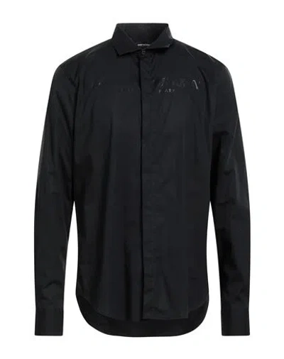 Costume National Man Shirt Black Size 44 Cotton, Elastane