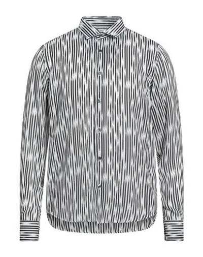 Costume National Man Shirt Black Size 42 Polyester In Blue