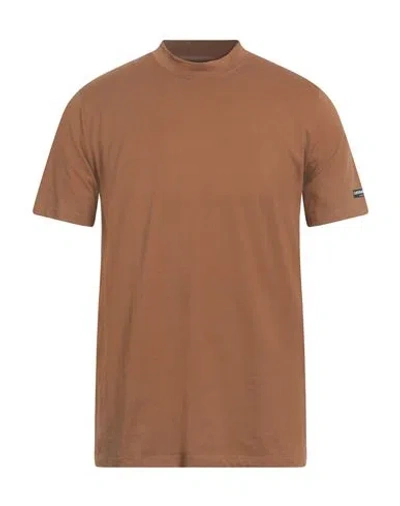 Costume National Man T-shirt Brown Size S Cotton