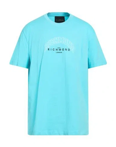 Costume National Man T-shirt Turquoise Size Xxl Cotton In Blue