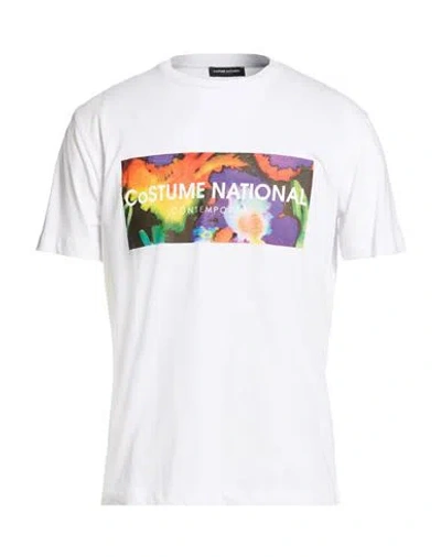 Costume National Man T-shirt White Size L Cotton