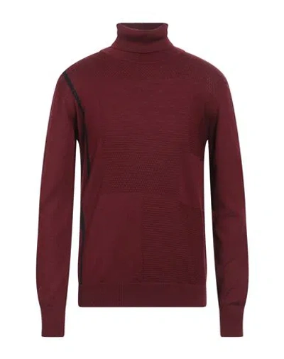 Costume National Man Turtleneck Burgundy Size Xl Merino Wool, Acrylic In Red