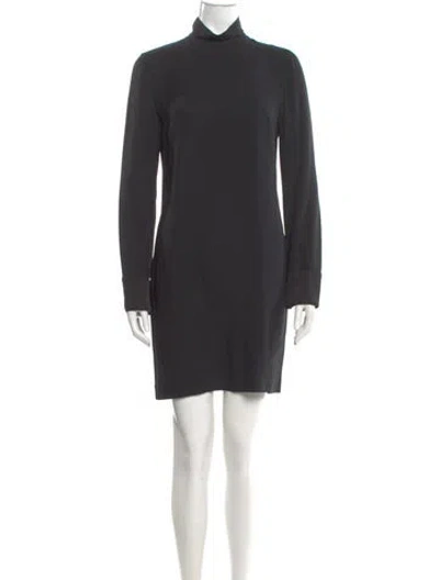 Pre-owned Costume National Mock Neck Mini Dress In Black