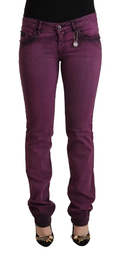 Costume National Cotton Stretch Slim Fit Denim Jeans In Purple