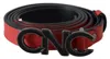 Costume National Red Reversible Leather Logo Women's Belt In Red