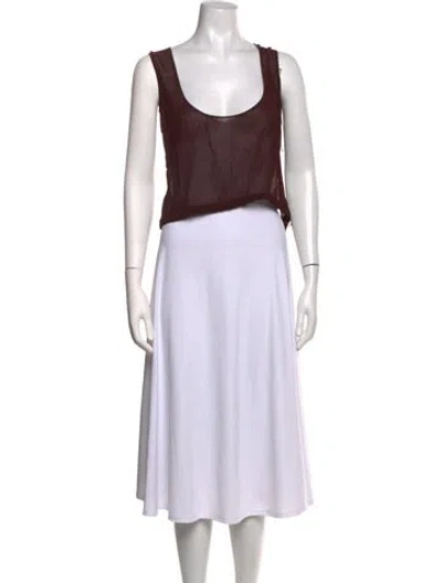 Pre-owned Costume National Scoop Neck Sleeveless Top In Brown