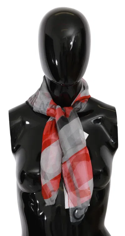 Costume National Silk Check Scarf In Multi