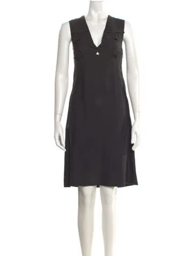 Pre-owned Costume National Silk Knee-length Dress In Gray