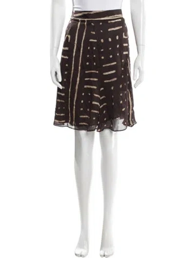 Pre-owned Costume National Silk Knee-length Skirt In Brown