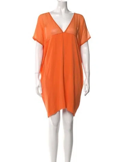Pre-owned Costume National Silk Mini Dress In Orange