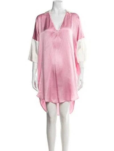 Pre-owned Costume National Silk Mini Dress W/ Tags In Pink