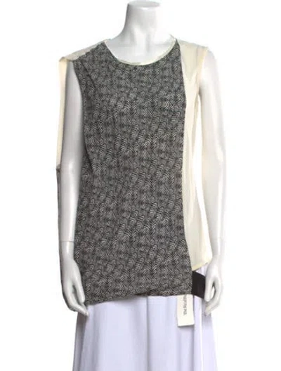 Pre-owned Costume National Silk Scoop Neck Top In Neutral