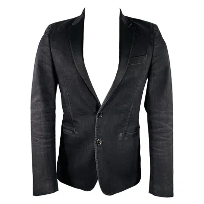 Pre-owned Costume National Size 36 Black Cotton Blend Peak Lapel Sport Coat