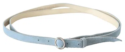 Costume National Skinny Leather Belt In Blue