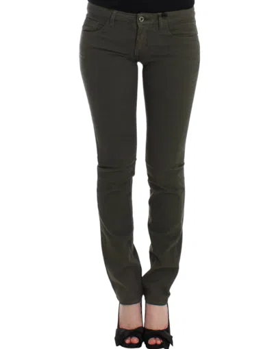 Costume National Slim Leg Cotton Jeans In Green