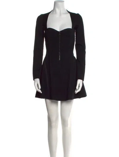 Pre-owned Costume National Square Neckline Mini Dress In Black