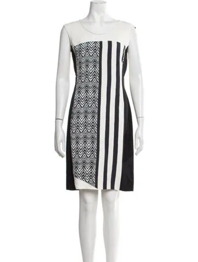 Pre-owned Costume National Striped Knee-length Dress In Black/white
