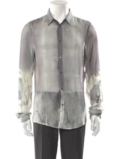 Pre-owned Costume National Striped Long Sleeve Shirt In Gray