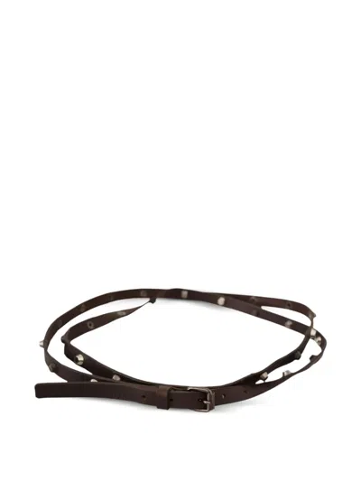 Costume National Stud-embellished Leather Belt In Brown