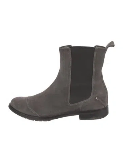 Pre-owned Costume National Suede Chelsea Boots In Gray