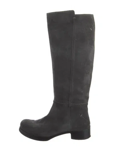 Pre-owned Costume National Suede Riding Boots In Black