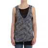 Costume National Elegant Sleeveless Black & Red Top In Grey