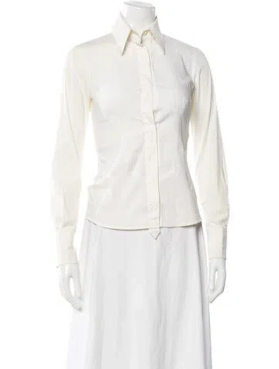Pre-owned Costume National Vintage 2004 Button-up Top In White