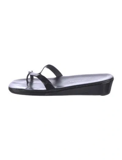 Pre-owned Costume National Vintage Leather Slides In Black