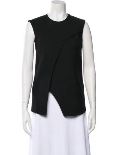 Pre-owned Costume National Virgin Wool Crew Neck Top In Black