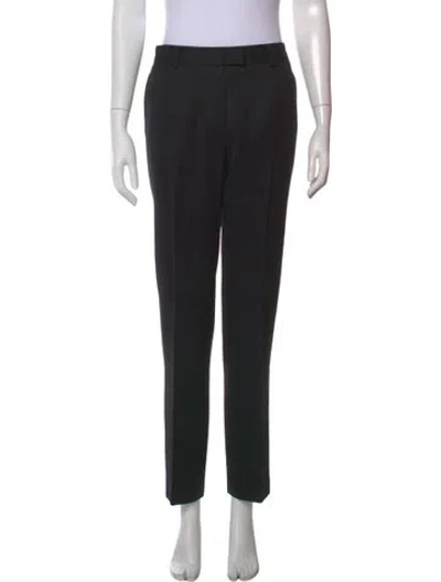 Pre-owned Costume National Virgin Wool Straight Leg Pants In Black