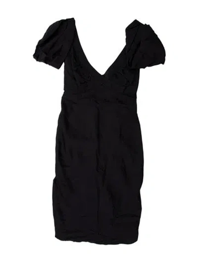 Pre-owned Costume National V-neck Mini Dress In Blue