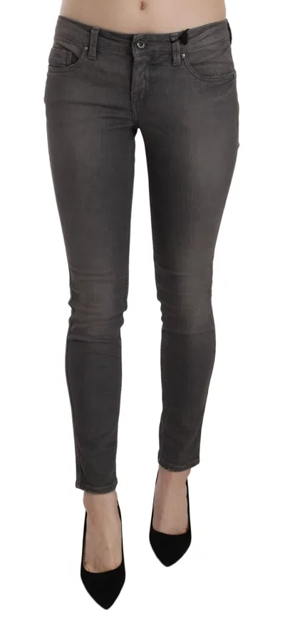 Costume National Washed Low Waist Skinny Women's Jeans In Brown