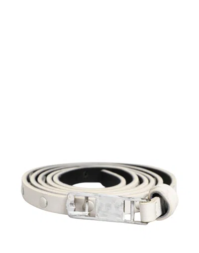 Costume National Leather With Silver Buckle Belt In White