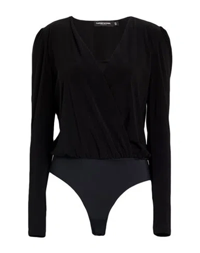 Costume National Woman Bodysuit Black Size 10 Polyester, Elastane