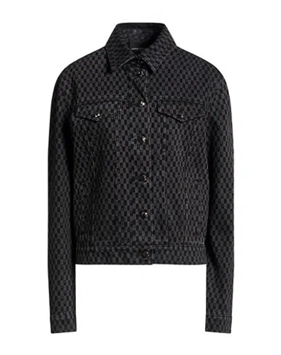 Costume National Woman Denim Outerwear Black Size 4 Cotton, Elastane