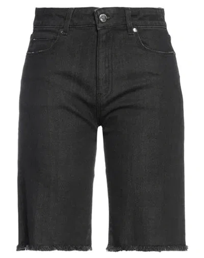 Costume National Woman Denim Shorts Charcoal Size 26 Cotton, Elastane In Grey