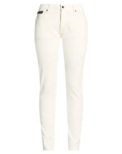 Costume National Woman Jeans Cream Size 26 Cotton, Elastane In White