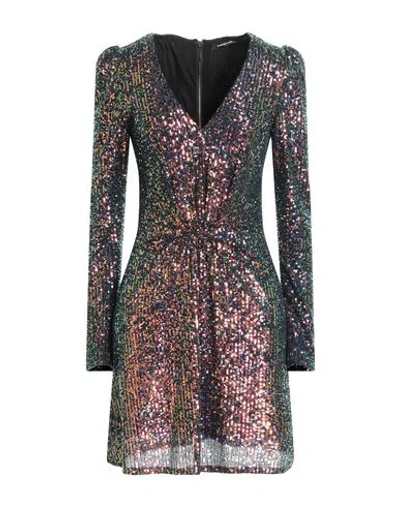 Costume National Woman Mini Dress Black Size 8 Polyester, Elastane In Multi