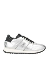 Costume National Woman Sneakers Silver Size 8 Textile Fibers In Silver