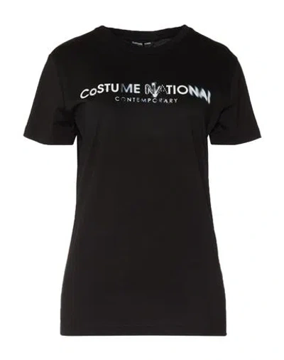 Costume National Woman T-shirt Black Size L Cotton
