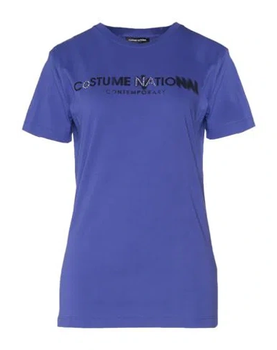 Costume National Woman T-shirt Purple Size L Cotton
