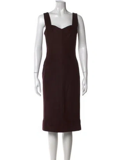 Pre-owned Costume National Wool Knee-length Dress In Brown